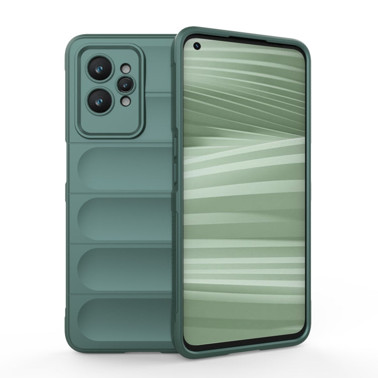 For Realme GT2 Pro Magic Shield TPU + Flannel Phone Case(Dark Green) - Realme Cases by PMC TechLife | Online Shopping South Africa | PMC TechLife | Buy Now Pay Later Mobicred
