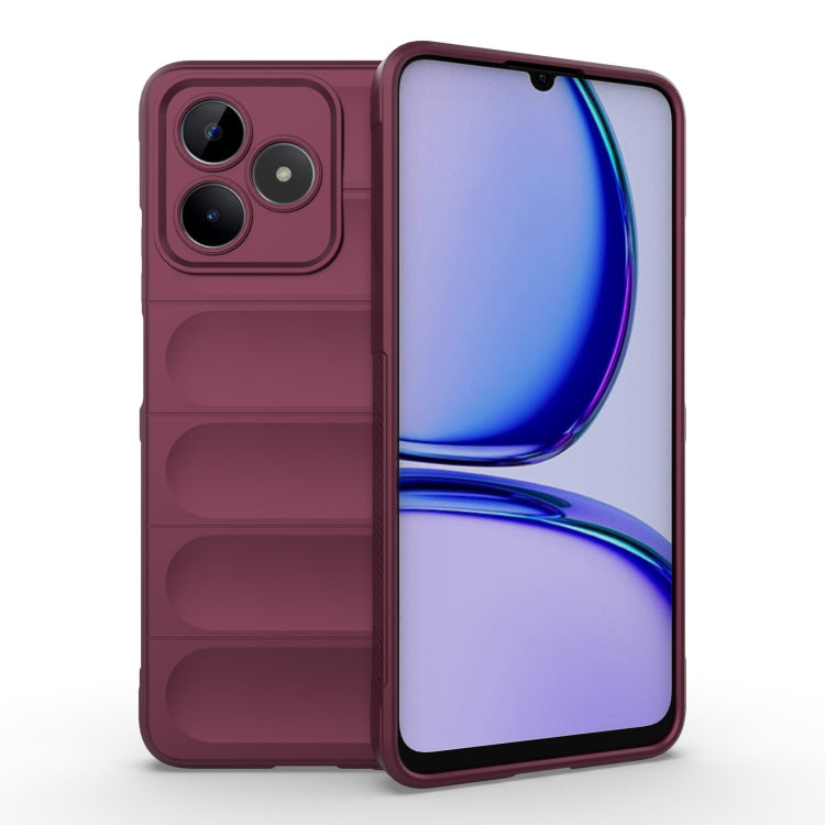 For Realme C53 4G Magic Shield TPU + Flannel Phone Case(Wine Red) - Realme Cases by PMC TechLife | Online Shopping South Africa | PMC TechLife | Buy Now Pay Later Mobicred
