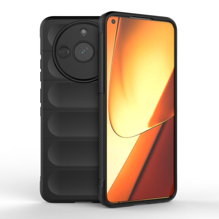 For Realme 11 5G Magic Shield TPU + Flannel Phone Case(Black) - Realme Cases by PMC TechLife | Online Shopping South Africa | PMC TechLife | Buy Now Pay Later Mobicred