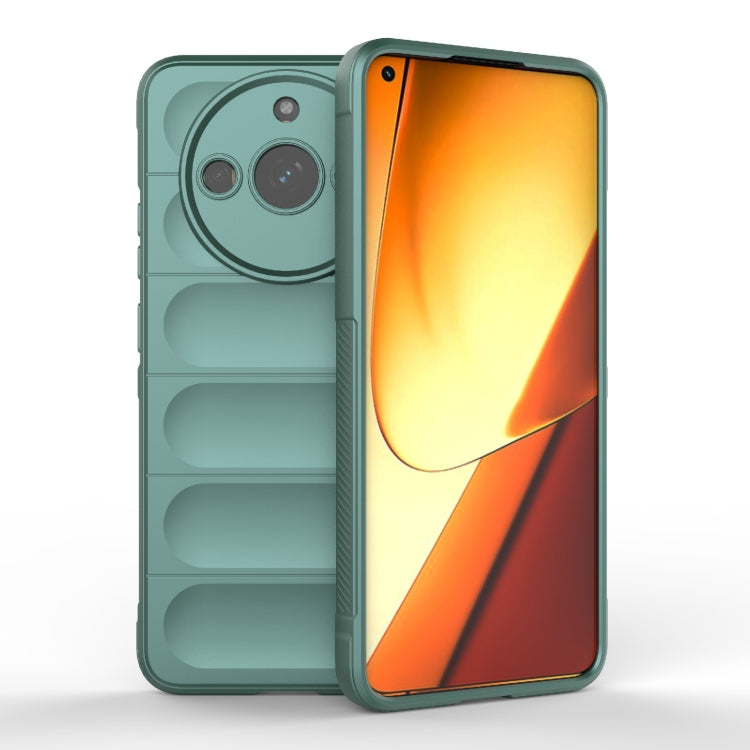 For Realme 11 5G Magic Shield TPU + Flannel Phone Case(Dark Green) - Realme Cases by PMC TechLife | Online Shopping South Africa | PMC TechLife | Buy Now Pay Later Mobicred
