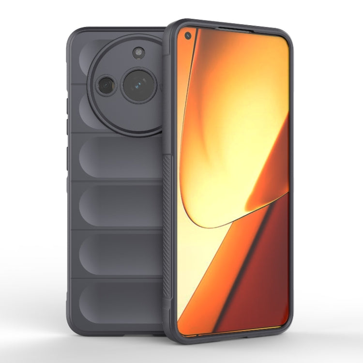 For Realme 11 5G Magic Shield TPU + Flannel Phone Case(Dark Grey) - Realme Cases by PMC TechLife | Online Shopping South Africa | PMC TechLife | Buy Now Pay Later Mobicred