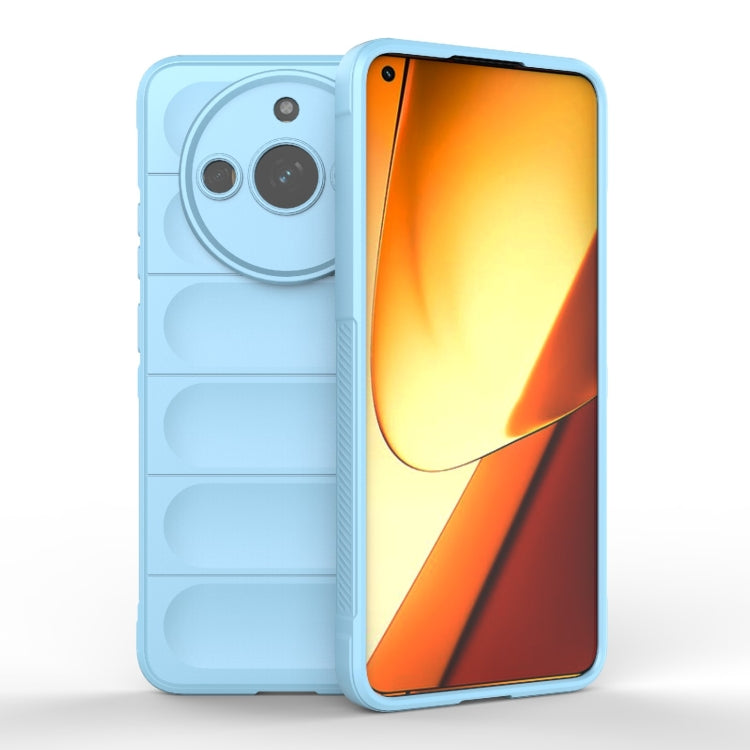 For Realme 11 5G Magic Shield TPU + Flannel Phone Case(Light Blue) - Realme Cases by PMC TechLife | Online Shopping South Africa | PMC TechLife | Buy Now Pay Later Mobicred