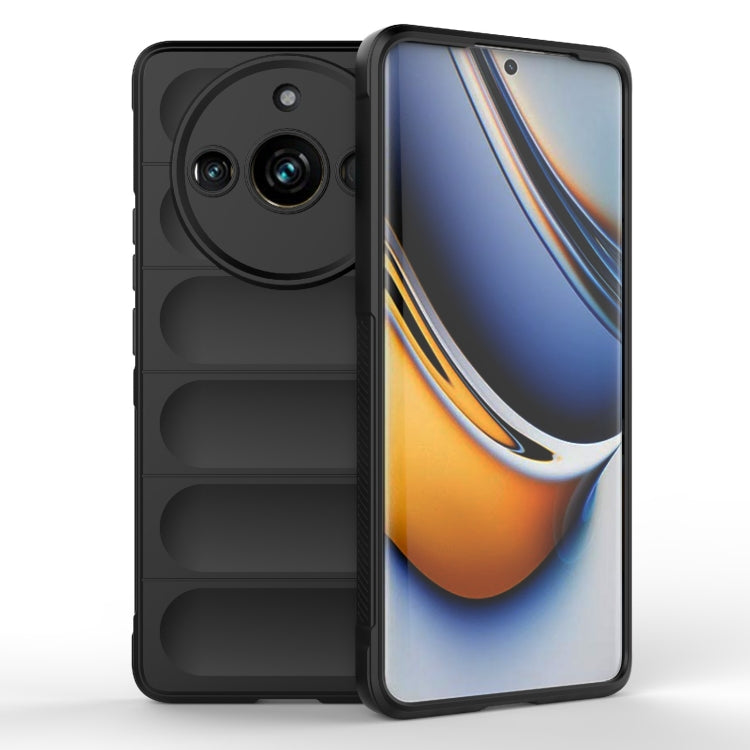 For Realme 11 Pro 5G/11 Pro+ 5G Magic Shield TPU + Flannel Phone Case(Black) - Realme Cases by PMC TechLife | Online Shopping South Africa | PMC TechLife | Buy Now Pay Later Mobicred