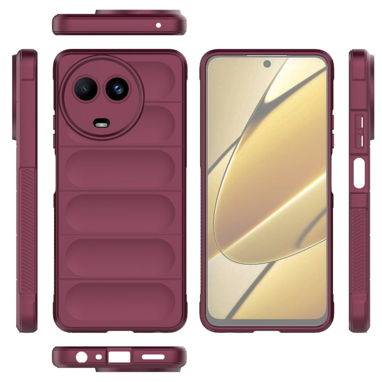 For Realme 11 5G Global Magic Shield TPU + Flannel Phone Case(Wine Red) - Realme Cases by PMC TechLife | Online Shopping South Africa | PMC TechLife | Buy Now Pay Later Mobicred