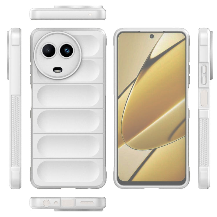 For Realme 11 5G Global Magic Shield TPU + Flannel Phone Case(White) - Realme Cases by PMC TechLife | Online Shopping South Africa | PMC TechLife | Buy Now Pay Later Mobicred