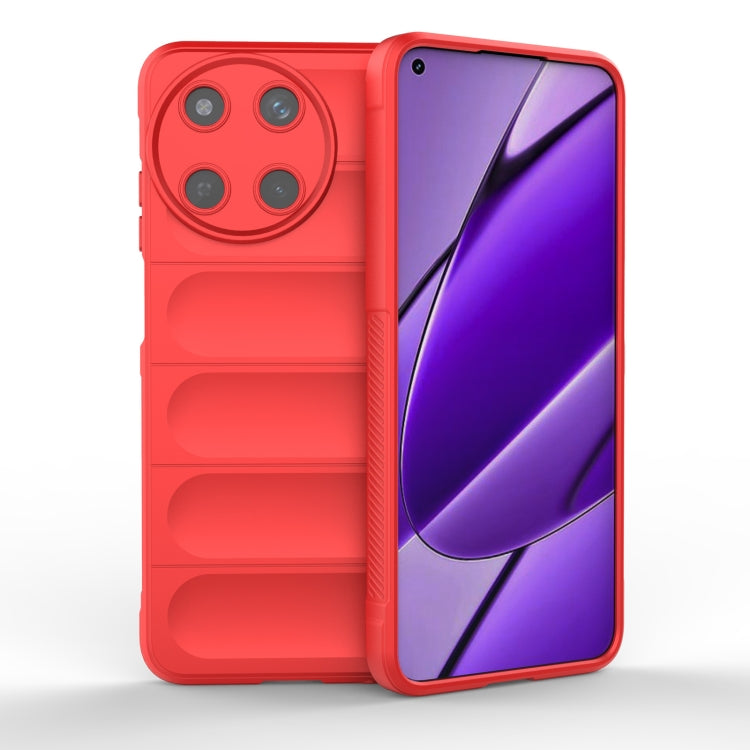 For Realme 11 4G Global Magic Shield TPU + Flannel Phone Case(Red) - Realme Cases by PMC TechLife | Online Shopping South Africa | PMC TechLife | Buy Now Pay Later Mobicred