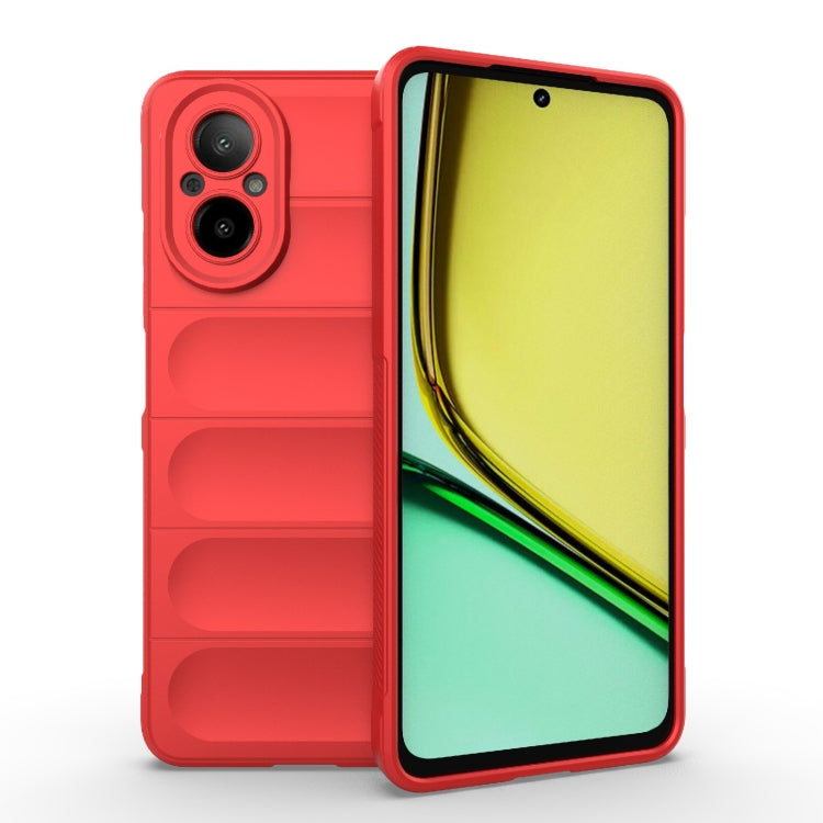 For Realme C67 4G Global Magic Shield TPU + Flannel Phone Case(Red) - Realme Cases by PMC TechLife | Online Shopping South Africa | PMC TechLife | Buy Now Pay Later Mobicred