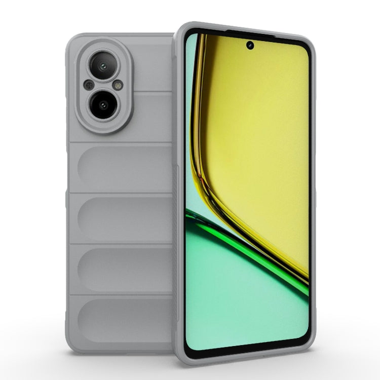 For Realme C67 4G Global Magic Shield TPU + Flannel Phone Case(Grey) - Realme Cases by PMC TechLife | Online Shopping South Africa | PMC TechLife | Buy Now Pay Later Mobicred