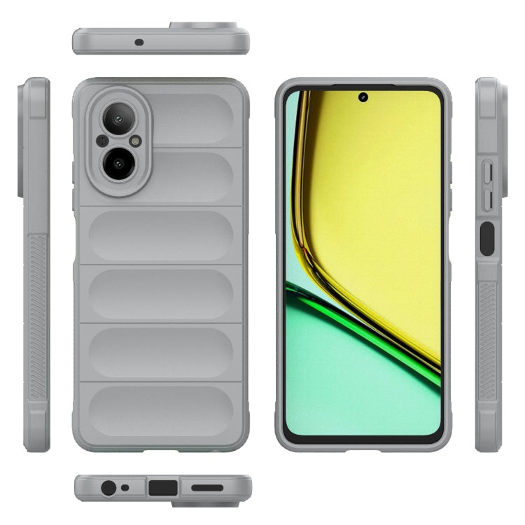 For Realme C67 4G Global Magic Shield TPU + Flannel Phone Case(Grey) - Realme Cases by PMC TechLife | Online Shopping South Africa | PMC TechLife | Buy Now Pay Later Mobicred
