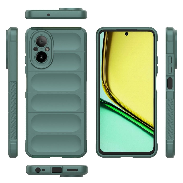 For Realme C67 4G Global Magic Shield TPU + Flannel Phone Case(Dark Green) - free shipping - PMC TechLife - Order now!