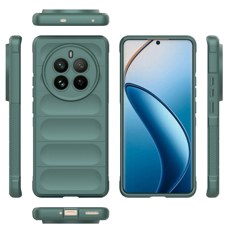 For Realme 12 Pro 5G / 12 Pro+ Magic Shield TPU + Flannel Phone Case(Dark Green) - Realme Cases by PMC TechLife | Online Shopping South Africa | PMC TechLife | Buy Now Pay Later Mobicred
