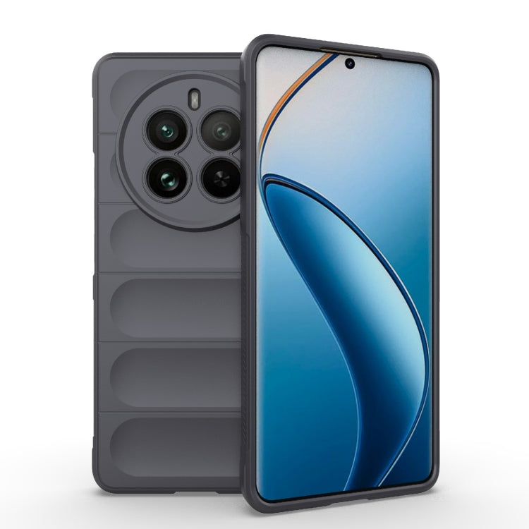 For Realme 12 Pro 5G / 12 Pro+ Magic Shield TPU + Flannel Phone Case(Dark Grey) - Realme Cases by PMC TechLife | Online Shopping South Africa | PMC TechLife | Buy Now Pay Later Mobicred