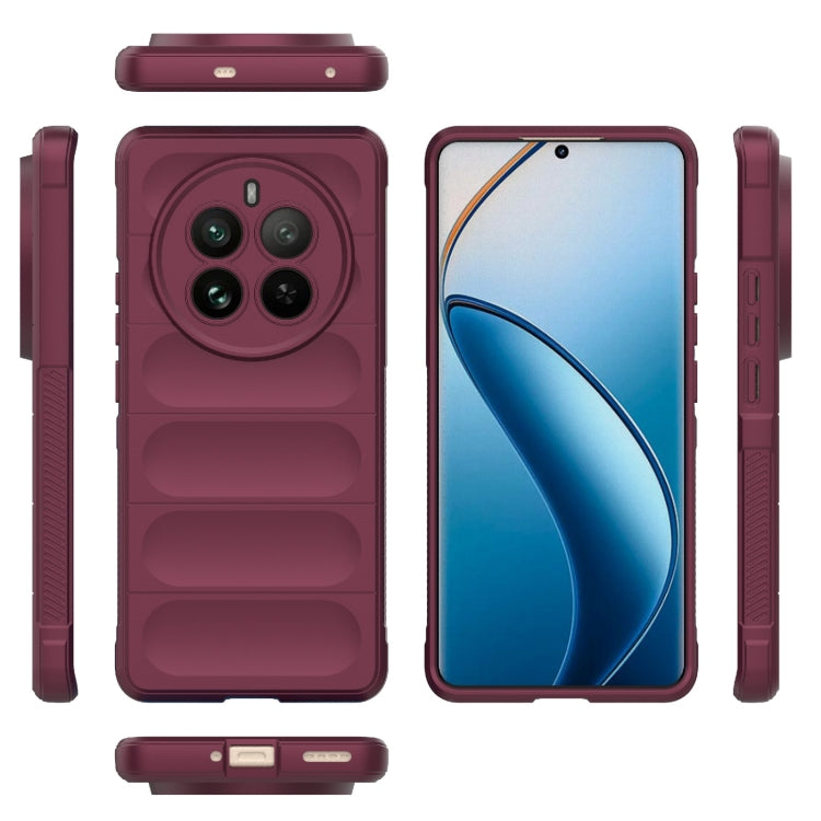 For Realme 12 Pro 5G / 12 Pro+ Magic Shield TPU + Flannel Phone Case(Wine Red) - Realme Cases by PMC TechLife | Online Shopping South Africa | PMC TechLife | Buy Now Pay Later Mobicred