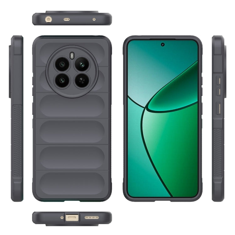 For Realme 12+ 5G Global Magic Shield TPU + Flannel Phone Case(Dark Grey) - Realme Cases by PMC TechLife | Online Shopping South Africa | PMC TechLife | Buy Now Pay Later Mobicred