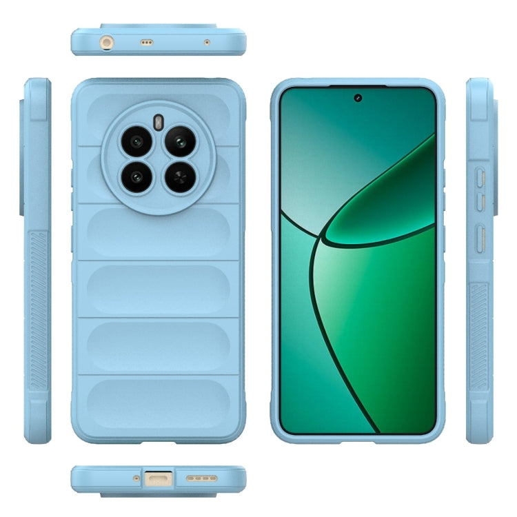 For Realme 12+ 5G Global Magic Shield TPU + Flannel Phone Case(Light Blue) - Realme Cases by PMC TechLife | Online Shopping South Africa | PMC TechLife | Buy Now Pay Later Mobicred