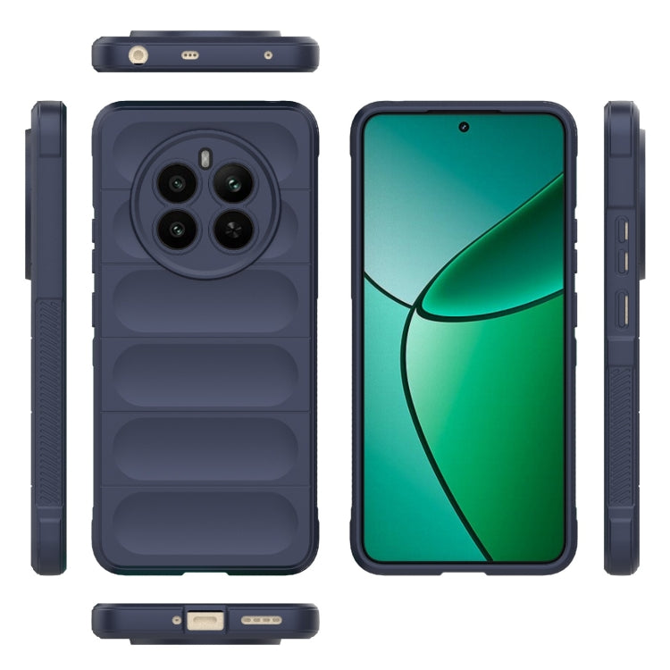 For Realme 12+ 5G Global Magic Shield TPU + Flannel Phone Case(Dark Blue) - Realme Cases by PMC TechLife | Online Shopping South Africa | PMC TechLife | Buy Now Pay Later Mobicred