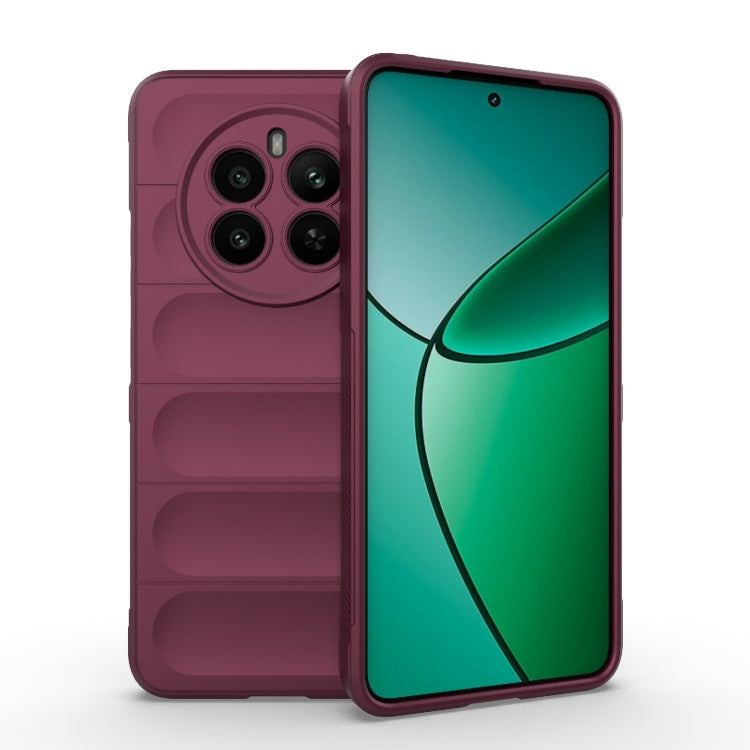 For Realme 12+ 5G Global Magic Shield TPU + Flannel Phone Case(Wine Red) - Realme Cases by PMC TechLife | Online Shopping South Africa | PMC TechLife | Buy Now Pay Later Mobicred