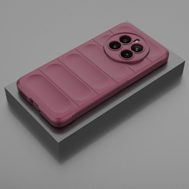 For Realme 12+ 5G Global Magic Shield TPU + Flannel Phone Case(Wine Red) - Realme Cases by PMC TechLife | Online Shopping South Africa | PMC TechLife | Buy Now Pay Later Mobicred