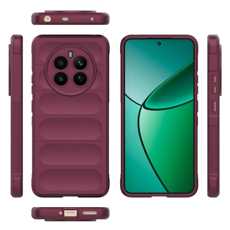 For Realme 12+ 5G Global Magic Shield TPU + Flannel Phone Case(Wine Red) - Realme Cases by PMC TechLife | Online Shopping South Africa | PMC TechLife | Buy Now Pay Later Mobicred