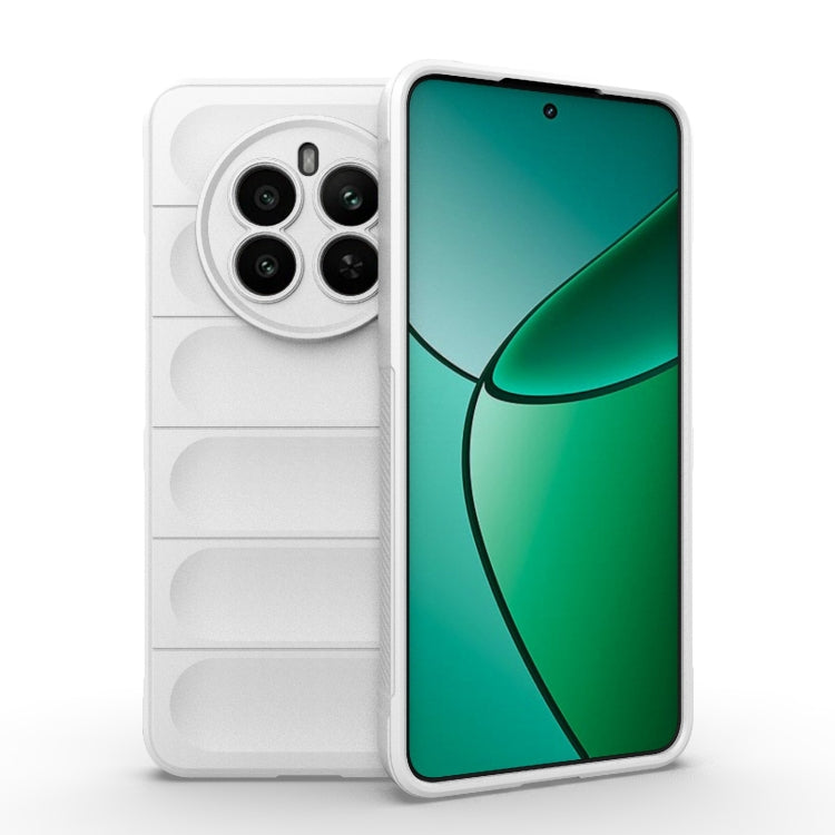 For Realme 12+ 5G Global Magic Shield TPU + Flannel Phone Case(White) - Realme Cases by PMC TechLife | Online Shopping South Africa | PMC TechLife | Buy Now Pay Later Mobicred