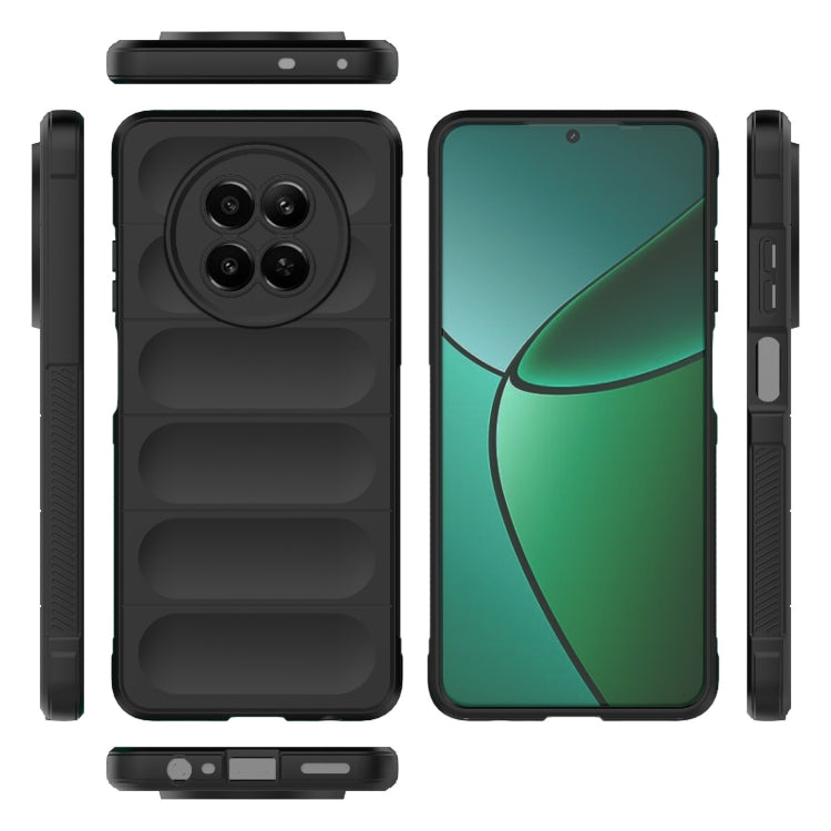 For Realme 12 5G Global Magic Shield TPU + Flannel Phone Case(Black) - Realme Cases by PMC TechLife | Online Shopping South Africa | PMC TechLife | Buy Now Pay Later Mobicred