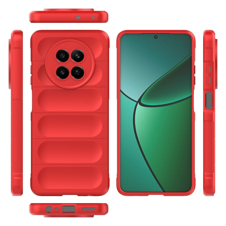 For Realme 12 5G Global Magic Shield TPU + Flannel Phone Case(Red) - Realme Cases by PMC TechLife | Online Shopping South Africa | PMC TechLife | Buy Now Pay Later Mobicred