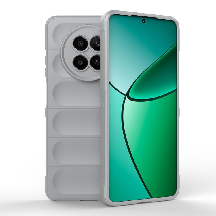 For Realme 12 5G Global Magic Shield TPU + Flannel Phone Case(Grey) - Realme Cases by PMC TechLife | Online Shopping South Africa | PMC TechLife | Buy Now Pay Later Mobicred