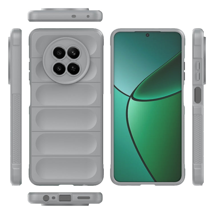 For Realme 12 5G Global Magic Shield TPU + Flannel Phone Case(Grey) - Realme Cases by PMC TechLife | Online Shopping South Africa | PMC TechLife | Buy Now Pay Later Mobicred