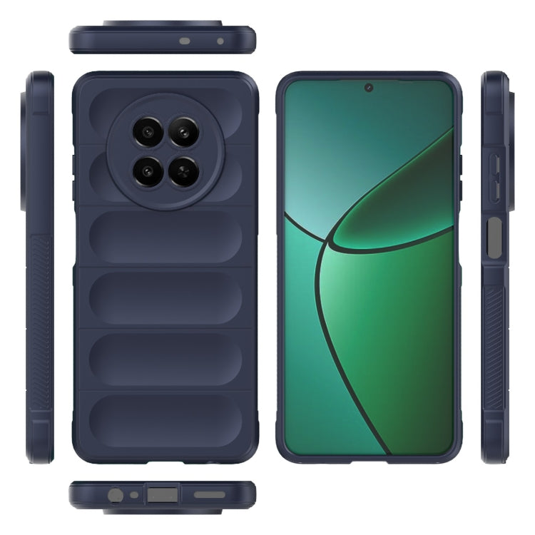 For Realme 12 5G Global Magic Shield TPU + Flannel Phone Case(Dark Blue) - Realme Cases by PMC TechLife | Online Shopping South Africa | PMC TechLife | Buy Now Pay Later Mobicred