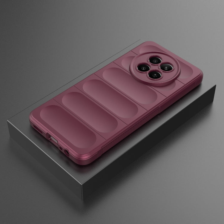 For Realme 12 5G Global Magic Shield TPU + Flannel Phone Case(Wine Red) - Realme Cases by PMC TechLife | Online Shopping South Africa | PMC TechLife | Buy Now Pay Later Mobicred