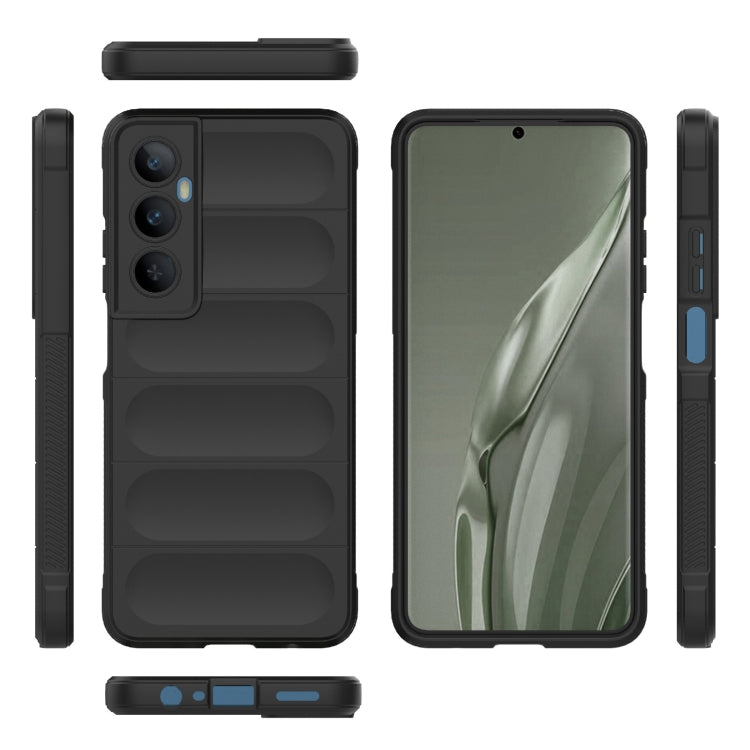 For Realme C65 4G Global Magic Shield TPU + Flannel Phone Case(Black) - Realme Cases by PMC TechLife | Online Shopping South Africa | PMC TechLife | Buy Now Pay Later Mobicred