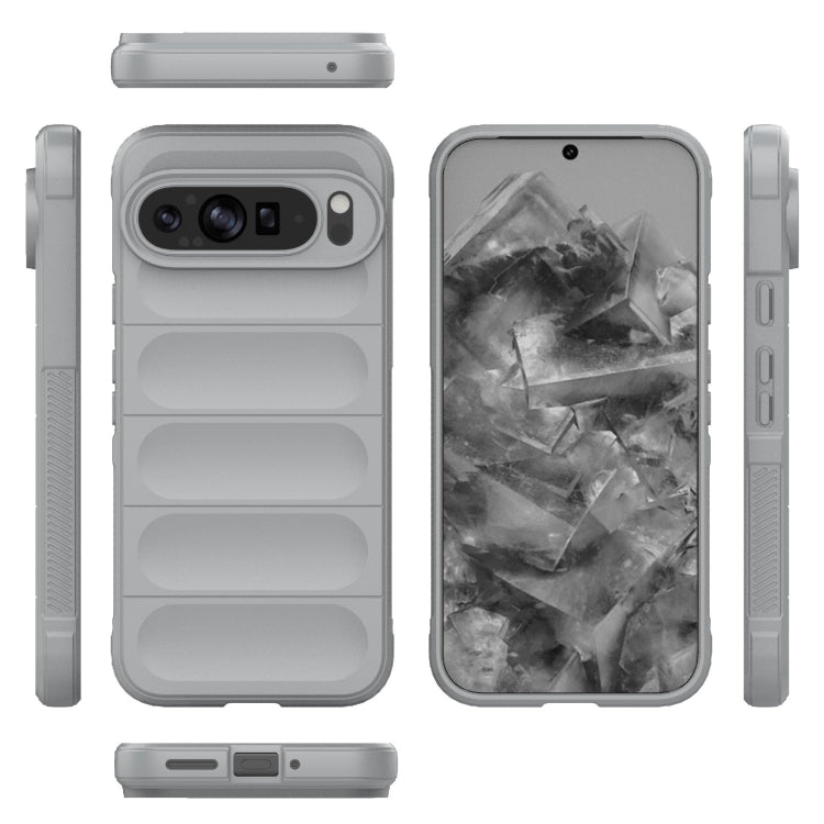 For Google Pixel 9 Pro XL 5G Magic Shield TPU + Flannel Phone Case(Grey) - Google Cases by PMC TechLife | Online Shopping South Africa | PMC TechLife | Buy Now Pay Later Mobicred