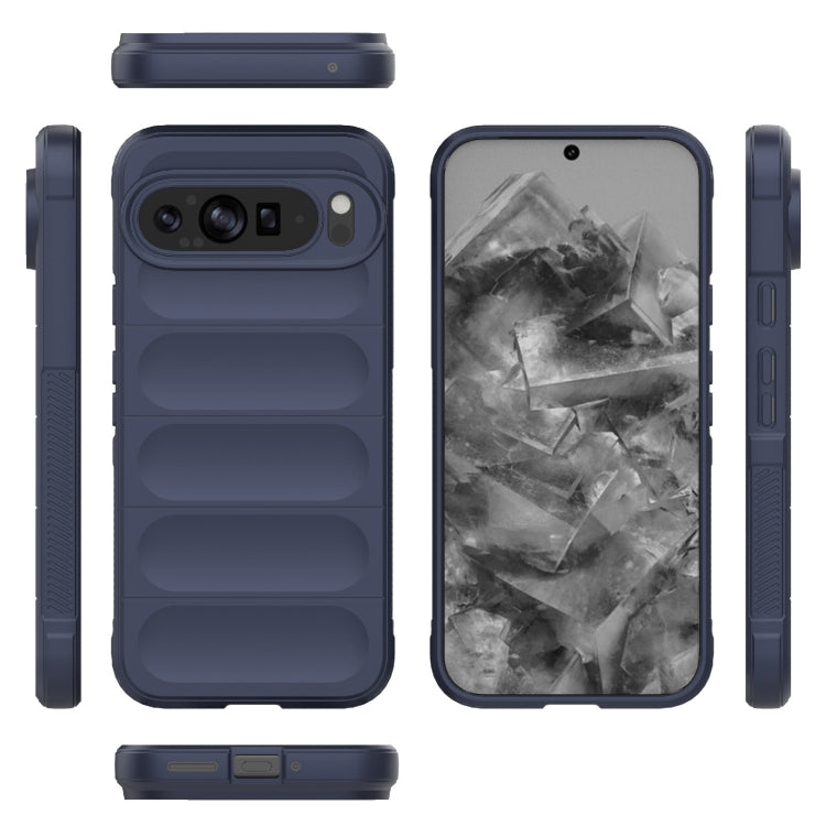 For Google Pixel 9 Pro XL 5G Magic Shield TPU + Flannel Phone Case(Dark Blue) - Google Cases by PMC TechLife | Online Shopping South Africa | PMC TechLife | Buy Now Pay Later Mobicred