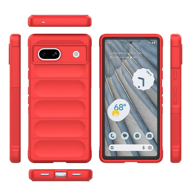 For Google Pixel 7a Magic Shield TPU + Flannel Phone Case(White) - Google Cases by PMC TechLife | Online Shopping South Africa | PMC TechLife | Buy Now Pay Later Mobicred