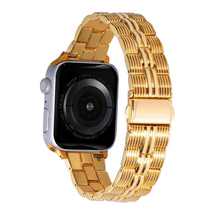 3-Beads Stripe Metal Watch Band For Apple Watch SE 2023 44mm(Gold) - free shipping - PMc TechLife - Order now!