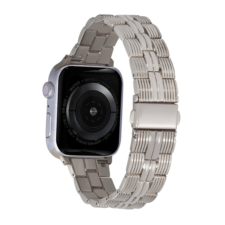 3-Beads Stripe Metal Watch Band For Apple Watch 9 41mm(Starlight) - free shipping - PMc TechLife - Order now!