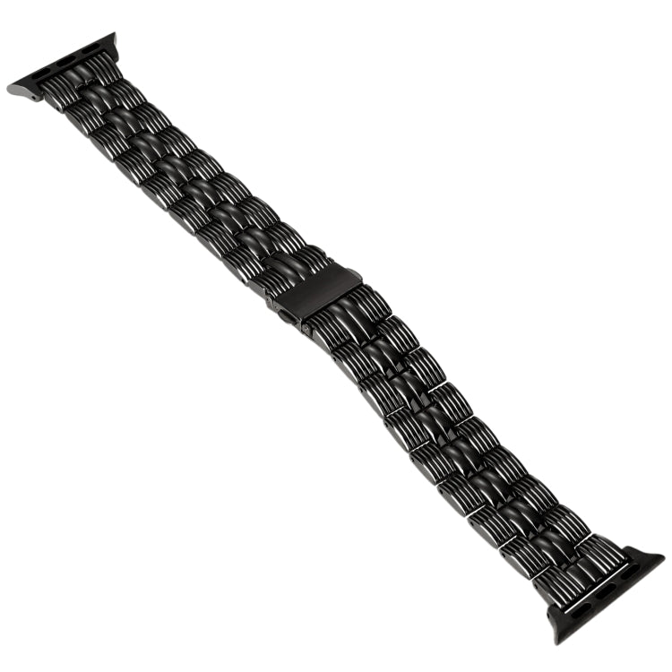 3-Beads Stripe Metal Watch Band For Apple Watch Series 10 46mm(Black) - Watch Bands by PMc TechLife | Online Shopping South Africa | PMc TechLife | Buy Now Pay Later Mobicred