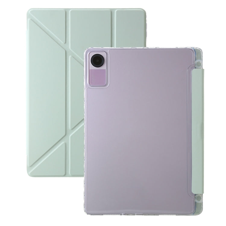 For Xiaomi Redmi Pad SE Clear Acrylic Deformation Leather Tablet Case(Green) - More Tablet Cases by PMC TechLife | Online Shopping South Africa | PMC TechLife