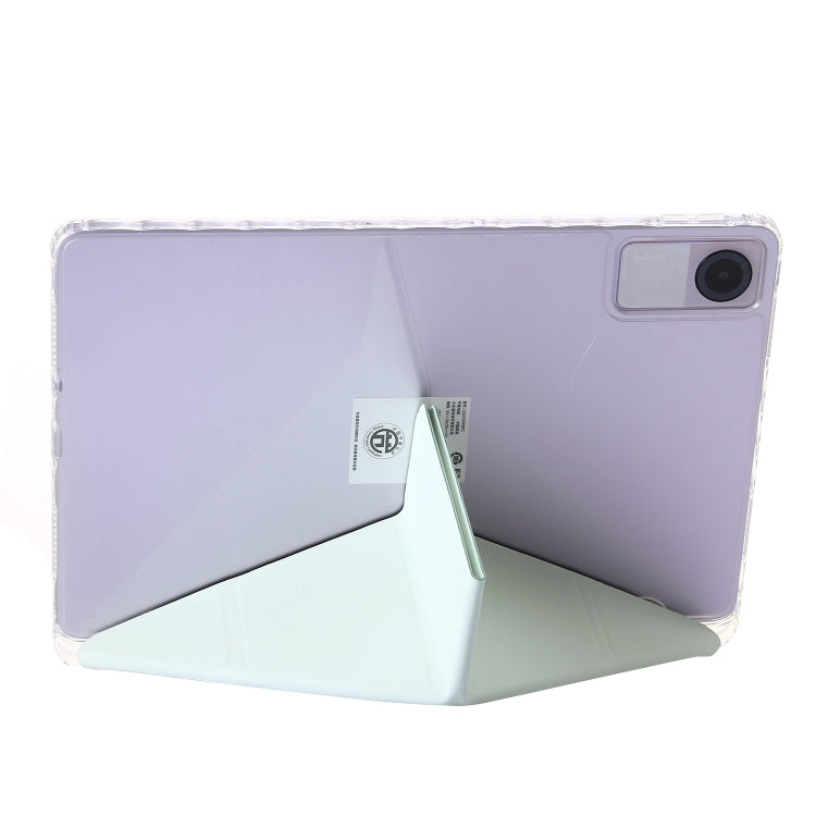 For Xiaomi Redmi Pad SE Clear Acrylic Deformation Leather Tablet Case(Green) - More Tablet Cases by PMC TechLife | Online Shopping South Africa | PMC TechLife