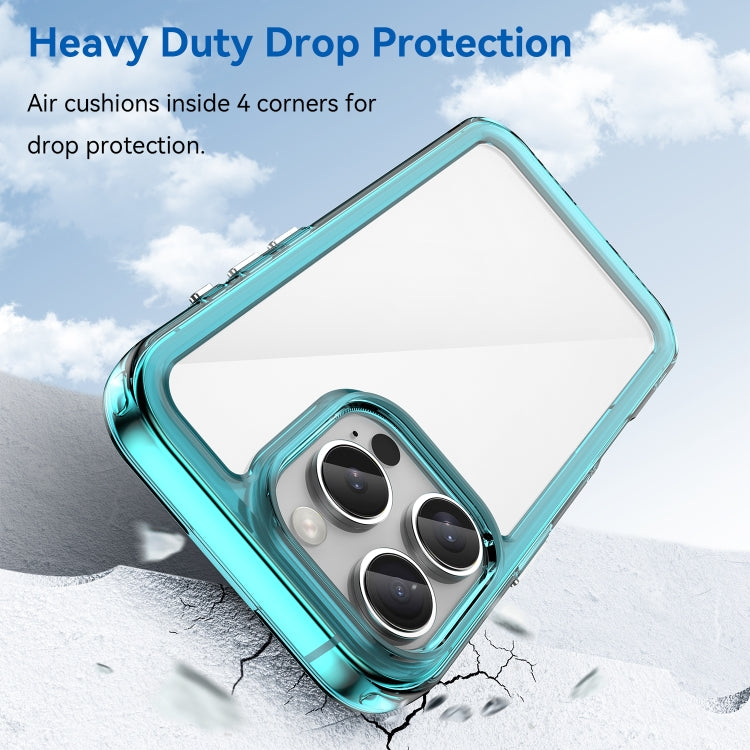For iPhone 16 Pro Colorful Series Acrylic + TPU Phone Case(Transparent Blue) - free shipping - PMC TechLife - Order now!