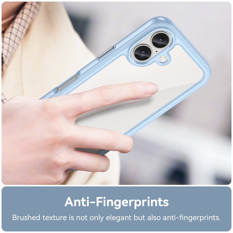 For iPhone 16 Plus Colorful Series Acrylic + TPU Phone Case(Blue) - iPhone 16 Plus Cases by PMC TechLife | Online Shopping South Africa | PMC TechLife | Buy Now Pay Later Mobicred