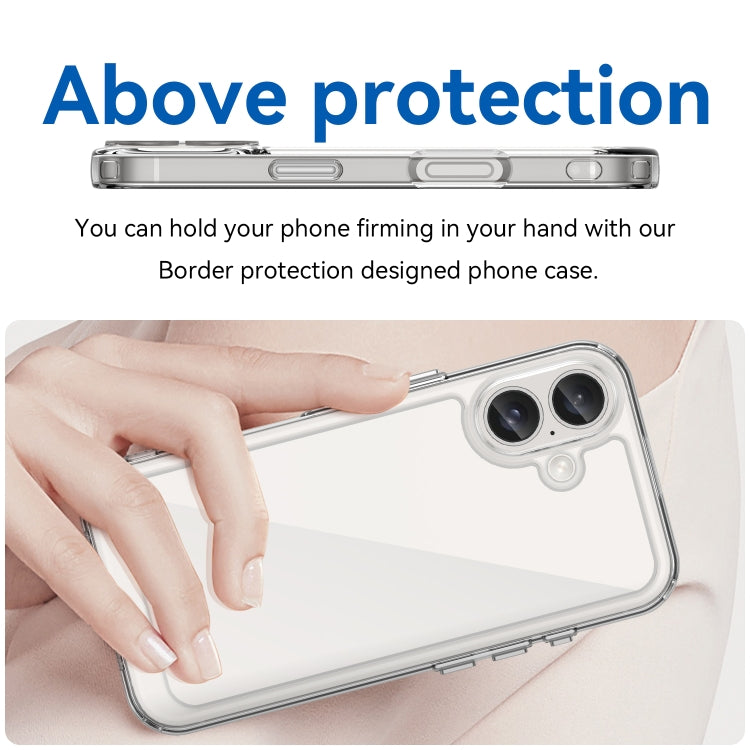 For iPhone 16 Plus Colorful Series Acrylic + TPU Phone Case(Transparent) - iPhone 16 Plus Cases by PMC TechLife | Online Shopping South Africa | PMC TechLife | Buy Now Pay Later Mobicred