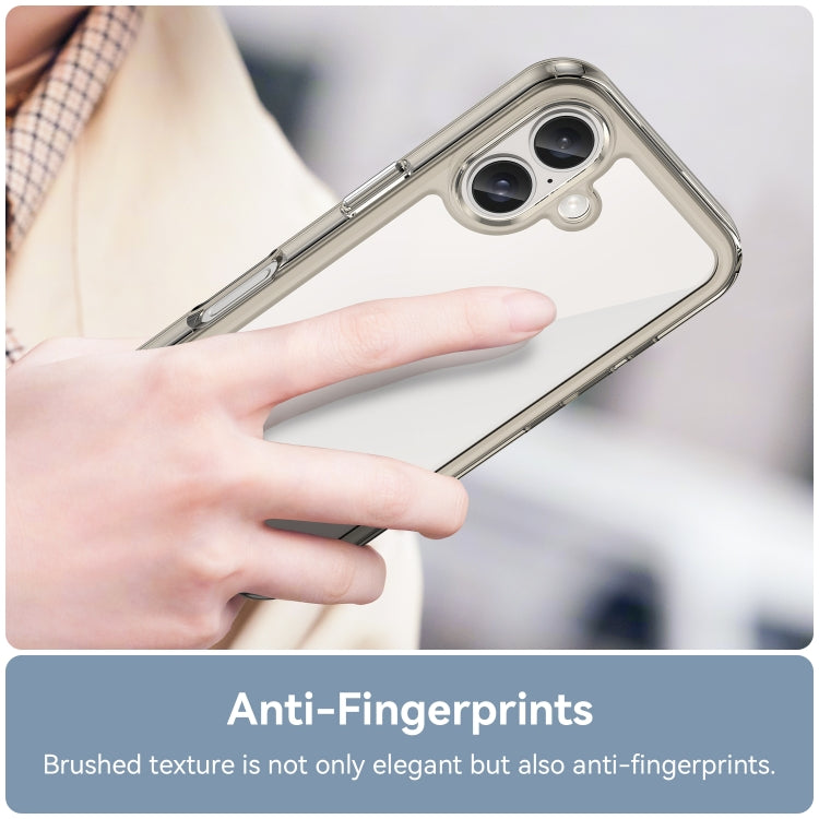 For iPhone 16 Colorful Series Acrylic + TPU Phone Case(Transparent Grey) - iPhone 16 Cases by PMC TechLife | Online Shopping South Africa | PMC TechLife | Buy Now Pay Later Mobicred