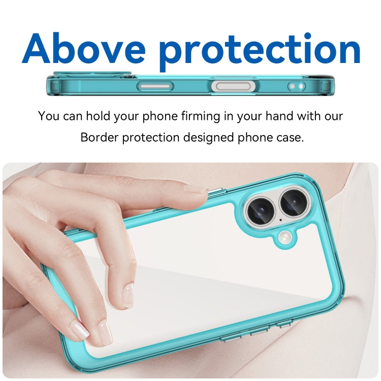 For iPhone 16 Colorful Series Acrylic + TPU Phone Case(Transparent Blue) - free shipping - PMC TechLife - Order now!