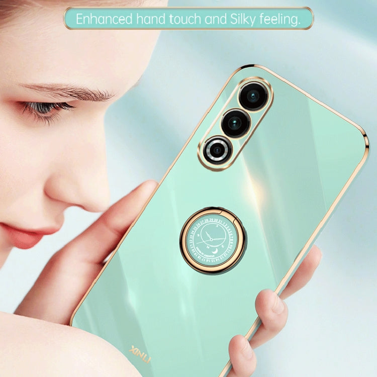 For Meizu 20 5G XINLI Straight Edge 6D Electroplate TPU Phone Case with Ring Holder(White) - free shipping - PMC Jewellery - Order now!