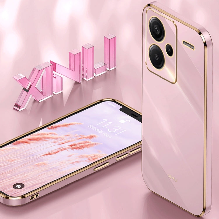 For Xiaomi Redmi Note 13 Pro+ XINLI Straight Edge 6D Electroplate TPU Phone Case(White) - Xiaomi Cases by XINLI | Online Shopping South Africa | PMC TechLife | Buy Now Pay Later Mobicred