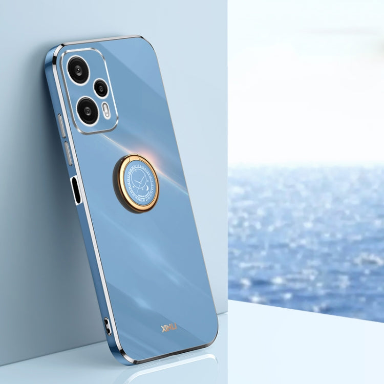 For Xiaomi Redmi Note 12 Turbo XINLI Straight Edge 6D Electroplate TPU Phone Case with Ring Holder(Celestial Blue) - Xiaomi Cases by XINLI | Online Shopping South Africa | PMC TechLife | Buy Now Pay Later Mobicred