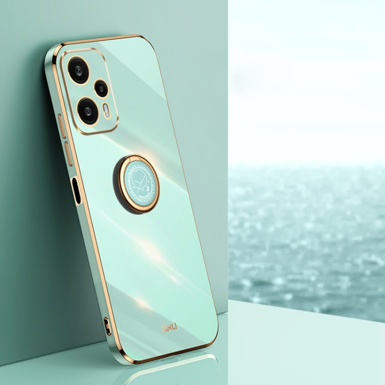 For Xiaomi Redmi Note 12 Turbo XINLI Straight Edge 6D Electroplate TPU Phone Case with Ring Holder(Mint Green) - free shipping - PMC TechLife - Order now!