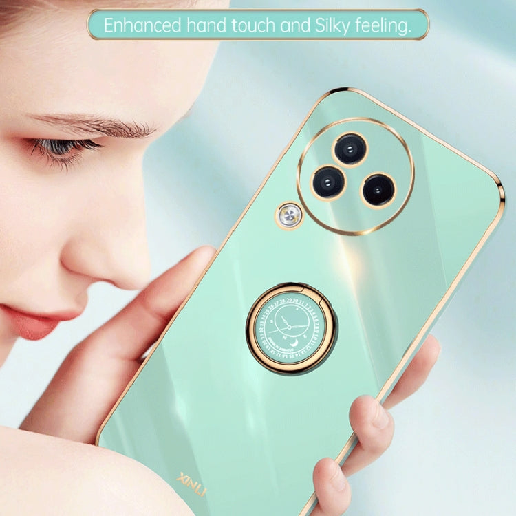 For Xiaomi Civi 3 5G XINLI Straight Edge 6D Electroplate TPU Phone Case with Ring Holder(White) - Xiaomi Cases by XINLI | Online Shopping South Africa | PMC TechLife | Buy Now Pay Later Mobicred