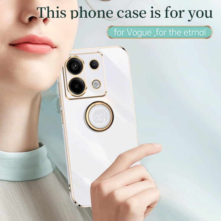 For Xiaomi Redmi Note 13 Pro XINLI Straight Edge 6D Electroplate TPU Phone Case with Ring Holder(Cherry Purple) - Note 13 Pro Cases by XINLI | Online Shopping South Africa | PMC TechLife | Buy Now Pay Later Mobicred